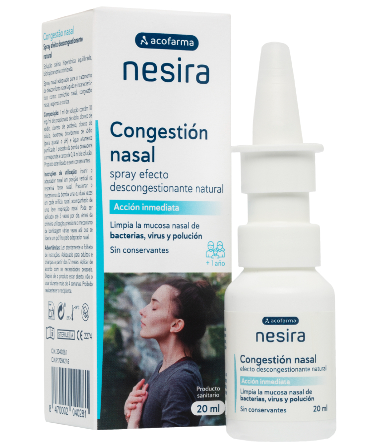 Nesira congestión nasal, una solución natural apta para todos los públicos