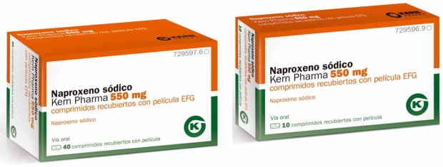 Nueva solución para el dolor: Naproxeno Sódico Kern Pharma 550 mg  comprimidos recubiertos con película EFG